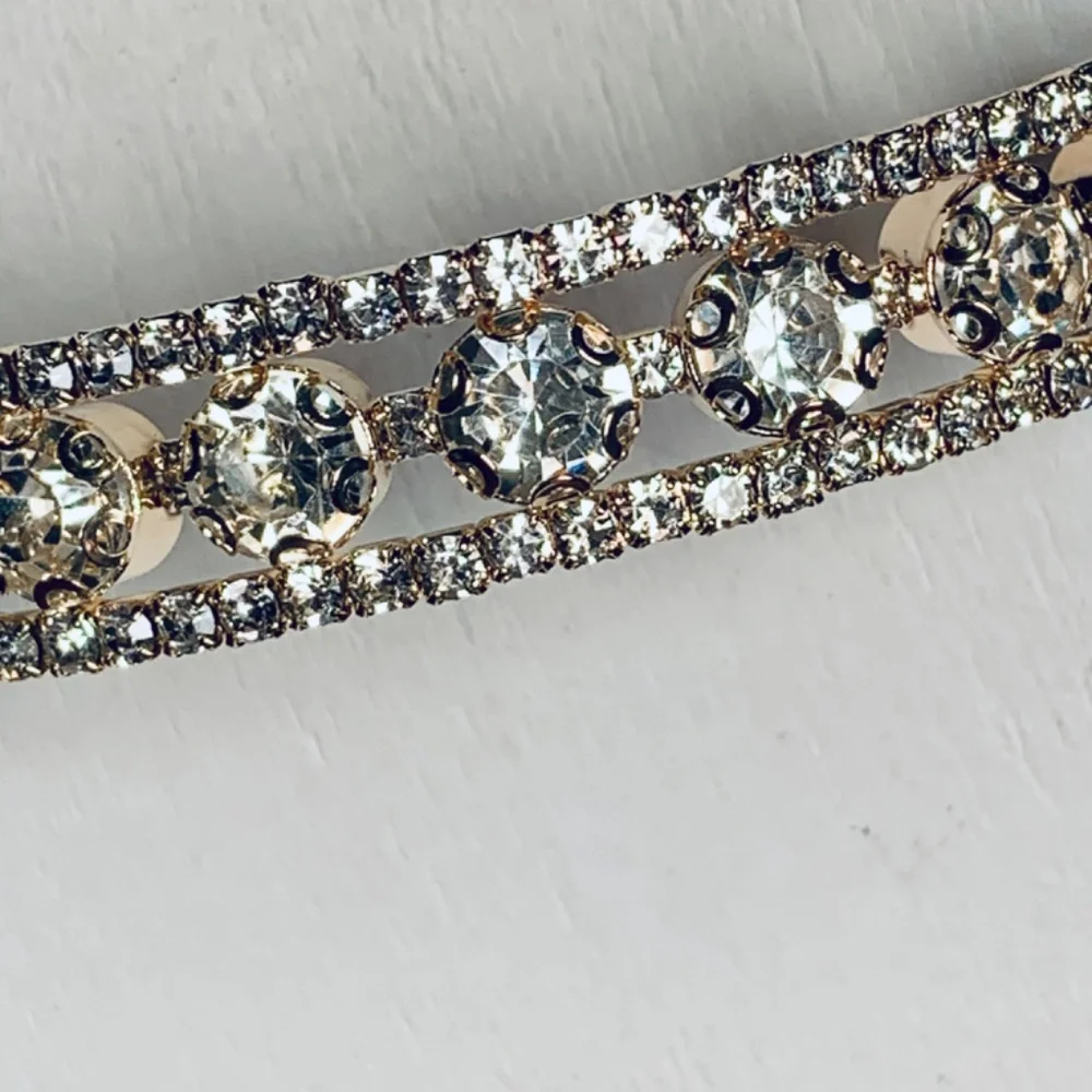 Shimmering Crystal and Gold Plated Coil Wrap Bracelet, adjustable size - Picture 9 of 10